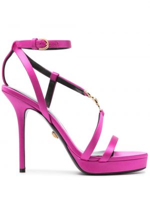 Sandale din satin Versace roz