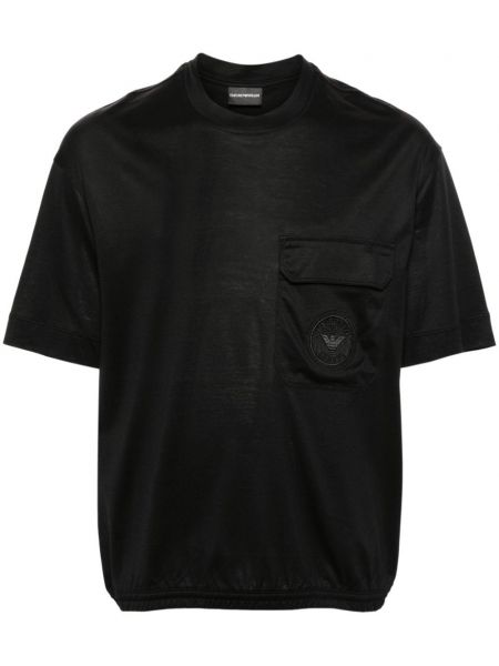 T-shirt mit stickerei Emporio Armani schwarz