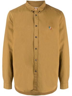 Bavlnená košeľa so vzorom zebry Ps Paul Smith hnedá