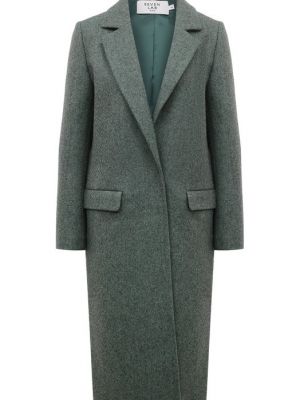 Зеленое шерстяное пальто Seven Lab