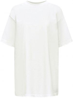 Памучна тениска с кръгло деколте 12 Storeez бяло