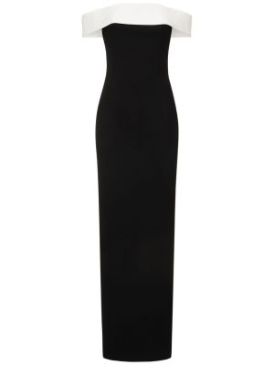 Krepové dlouhé šaty Mônot čierna