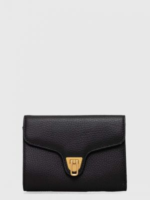 Чорний шкіряний гаманець Coccinelle