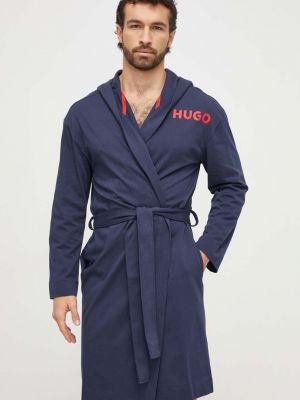 Хлопковый халат Hugo синий