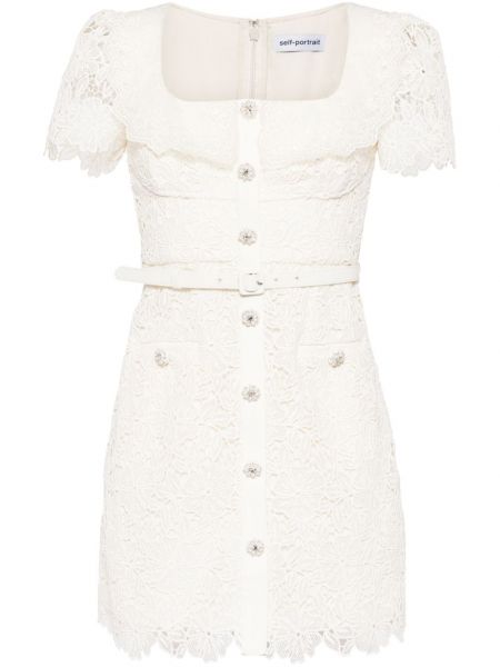 Φόρεμα με δαντέλα Self-portrait λευκό