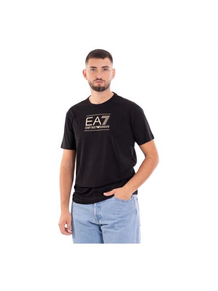 Koszulka z nadrukiem casual Emporio Armani Ea7 czarna