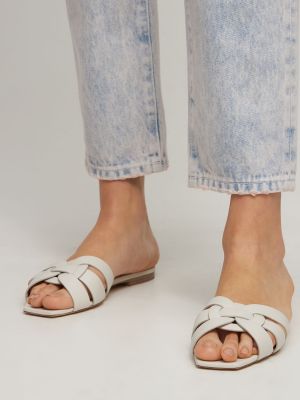 Usnjene sandali Saint Laurent bela