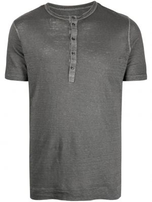 Lněné tričko s knoflíky 120% Lino šedé