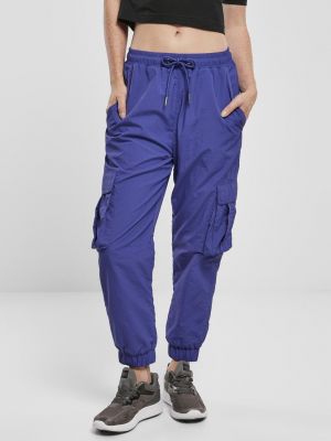 Нейлонові брюки карго із завищеною талією на шпильці Urban Classics, сині