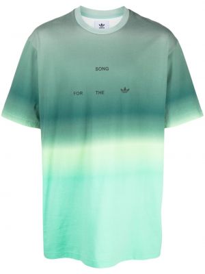 Gradienta krāsas t-krekls Adidas zaļš