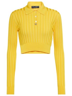 Jedwabny sweter Dolce&gabbana żółty
