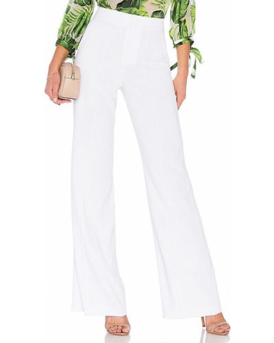 Pantaloni aderenti a vita alta Alice + Olivia bianco