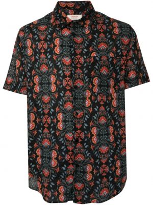 Camicia di cotone con stampa Osklen nero