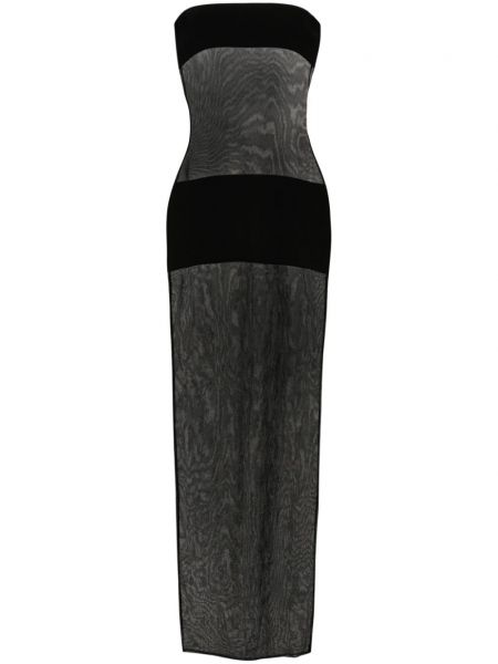 Průsvitné večerní šaty Mônot černé
