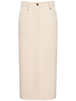 Bavlnená džínsová sukňa s vysokým pásom Brunello Cucinelli