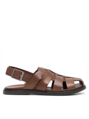 Kožené sandále Gino Rossi hnedá