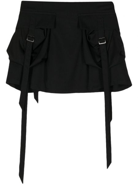 Vlněné mini sukně s přezkou Yohji Yamamoto