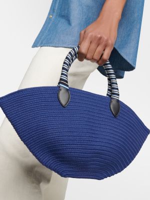 Βαμβακερή τσάντα shopper Loro Piana μπλε