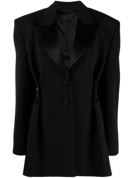 Pliszírozott gyapjú zakó Givenchy fekete