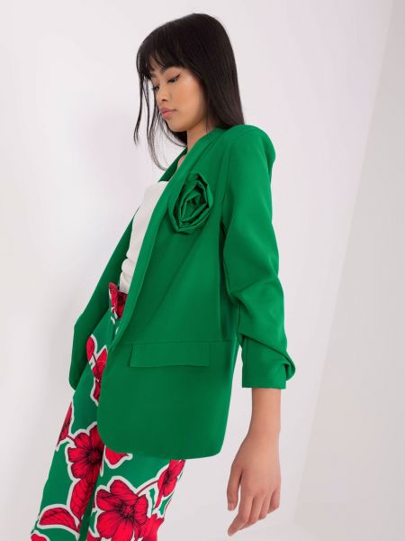 Geacă cu model floral Fashionhunters verde