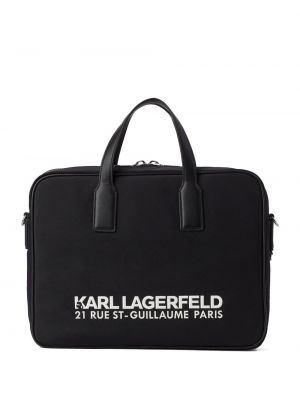 Taška na notebook z nylonu Karl Lagerfeld černá