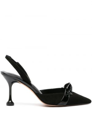 Велурени полуотворени обувки с отворена пета Alexandre Birman черно