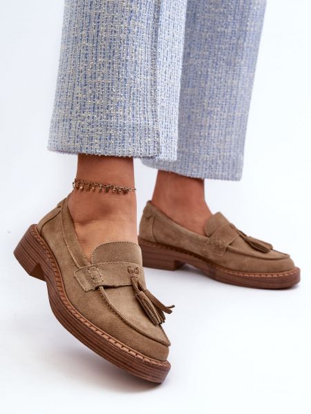 Seemisnahksed narmastega loafer-kingad Kesi pruun