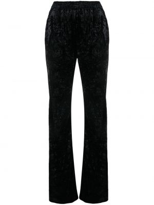 Aksamitne spodnie relaxed fit Saint Laurent czarne