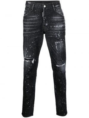 Jeans skinny con cristalli Dsquared2