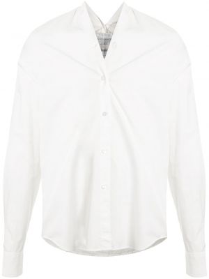 Camisa con escote v Fumito Ganryu blanco