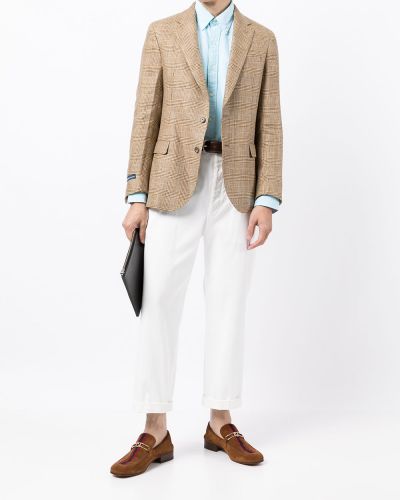 Pantalon brodé brodé taille haute Polo Ralph Lauren blanc