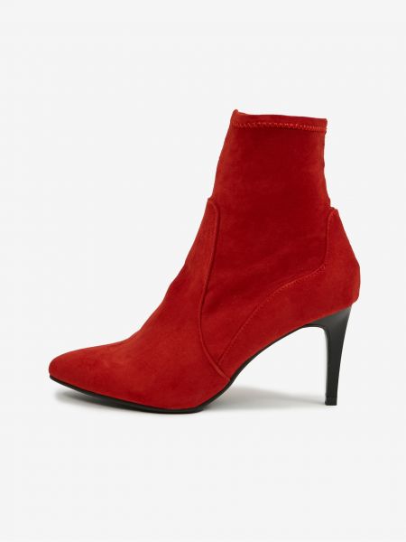 Členkové topánky Camaieu červená