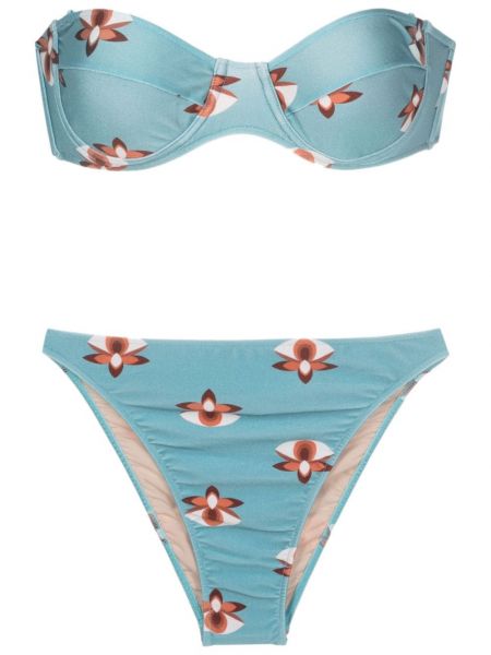 Bikini à fleurs Adriana Degreas bleu