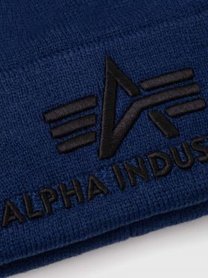 Dzianinowa czapka Alpha Industries niebieska