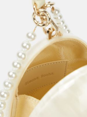 Bolso clutch con perlas Simone Rocha blanco
