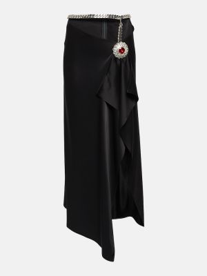 Midi φούστα με πετραδάκια David Koma μαύρο