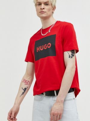 Тениска с дълъг ръкав с принт Hugo