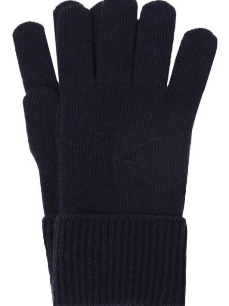 Кашемировые перчатки Kiton синие