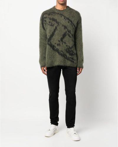 Пуловер с абстрактен десен Diesel зелено