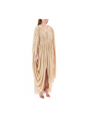 Sukienka długa drapowana Lanvin beżowa