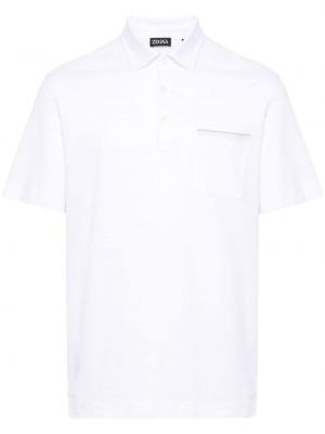 Pamučna polo majica s džepovima Zegna bijela