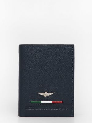 Синій шкіряний гаманець Aeronautica Militare