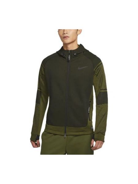 Куртка на молнии с капюшоном Nike зеленая