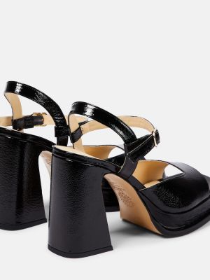 Lakoti dabīgās ādas sandales ar platformu Souliers Martinez melns