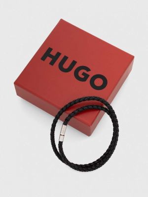 Bőr karkötő Hugo fekete