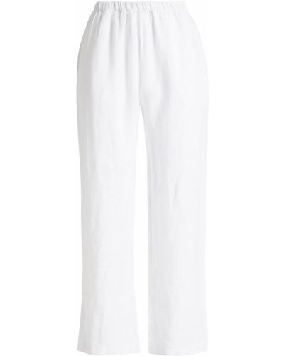 Lniane spodnie Enza Costa, biały