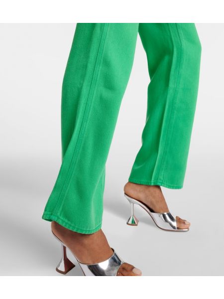Straight fit džíny s vysokým pasem 7 For All Mankind zelené