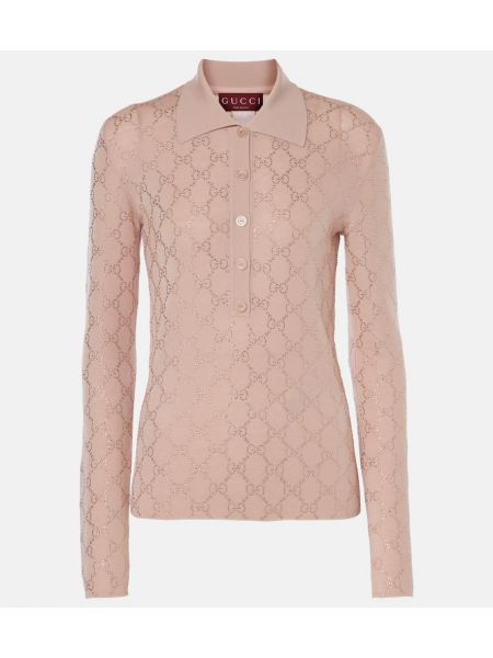 Krystaller uld striktrøje Gucci beige