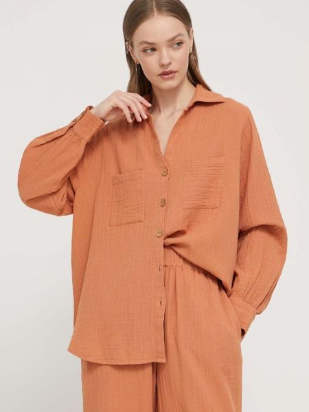 Бавовняна сорочка вільного крою Billabong помаранчева