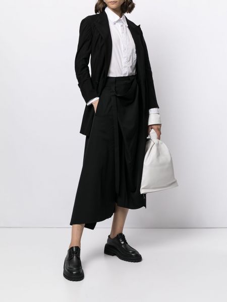 Falda midi de cintura alta Yohji Yamamoto negro